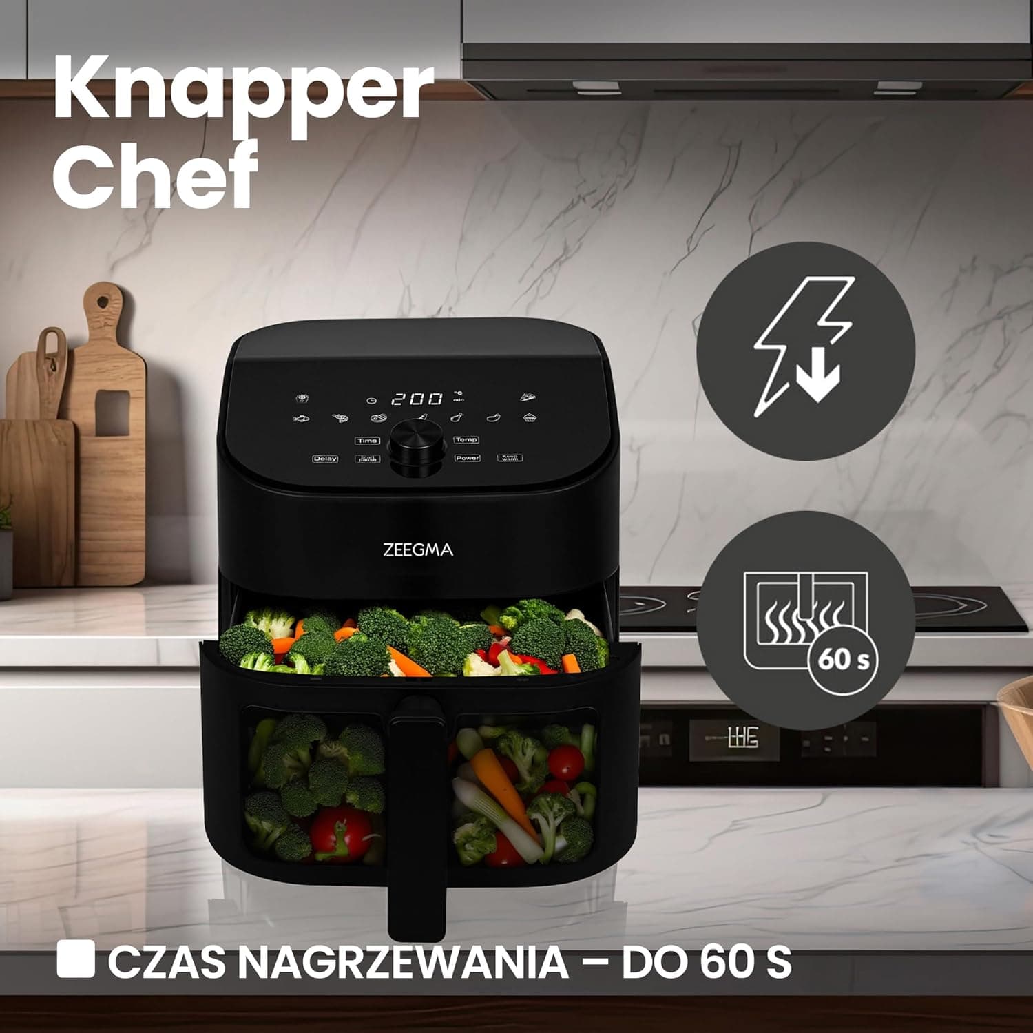 Frytkownica Beztłuszczowa ZEEGMA KNAPPER CHEF 1600W