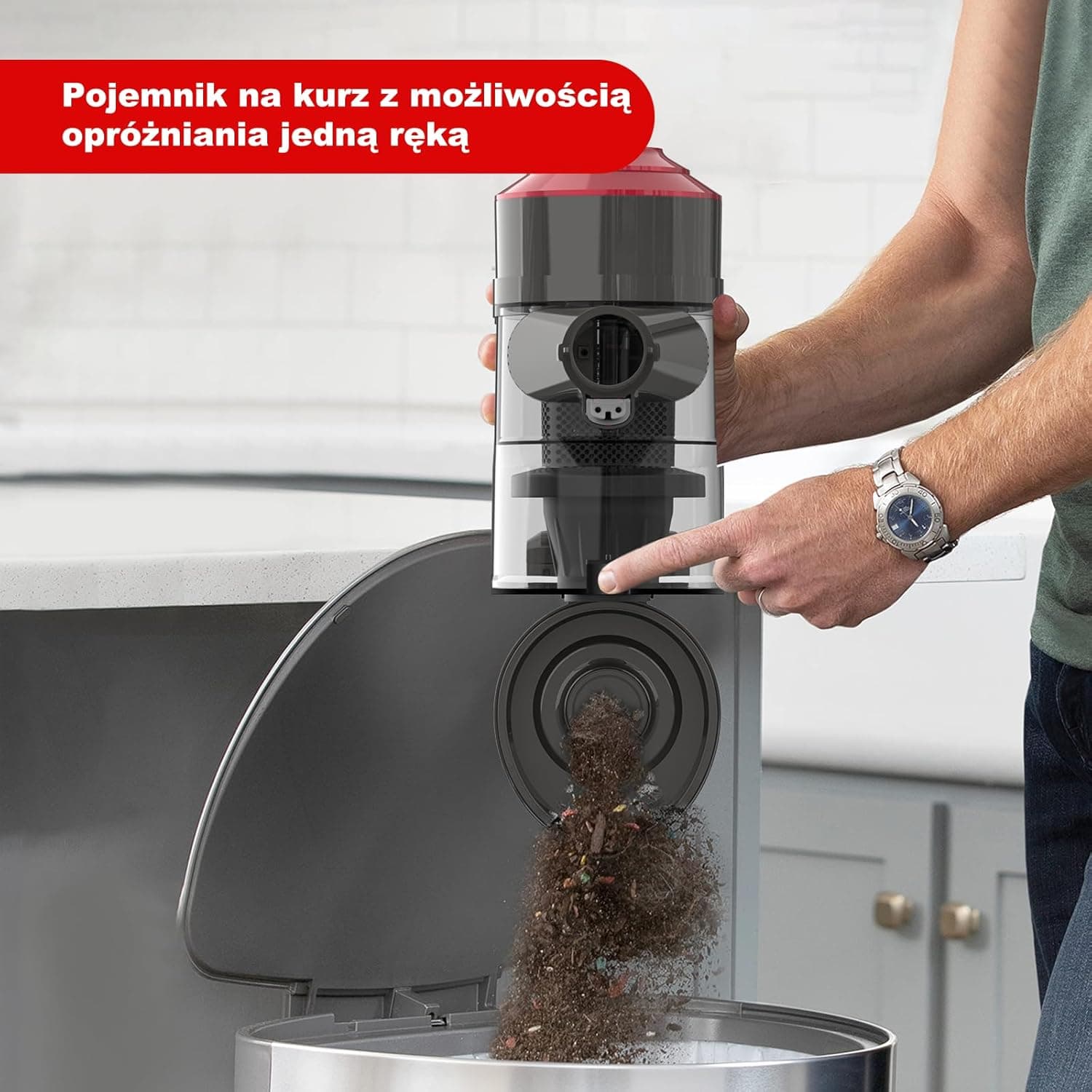 Odkurzacz pionowy mocny 450W, lekki do twardych podłóg, paneli i sierści zwierząt