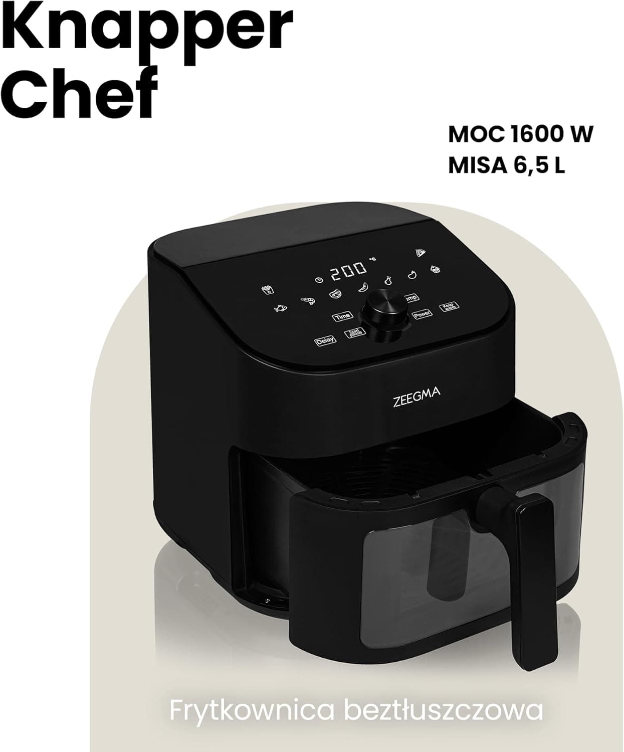 Frytkownica Beztłuszczowa ZEEGMA KNAPPER CHEF 1600W